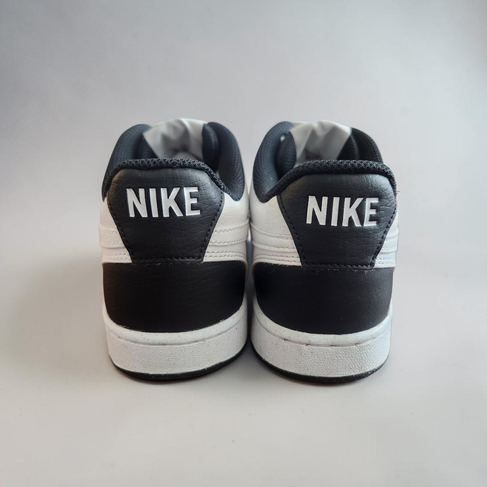 Nike Court Vision Low Men’s Leather Lace-Up Sneakers Black/White HM9862-001