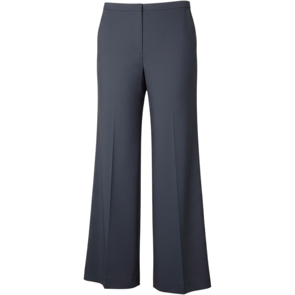 Z Spoke Zac Posen Navy Blue Virgin Wool Blend Wide Leg Trousers Size 14 New NWT
