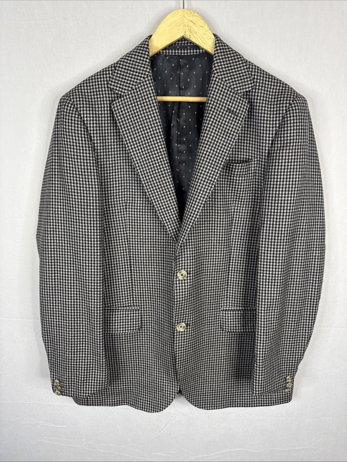 Sand Copenhagen Reda 1865 Wool Blazer Houndstooth Black White Men 42
