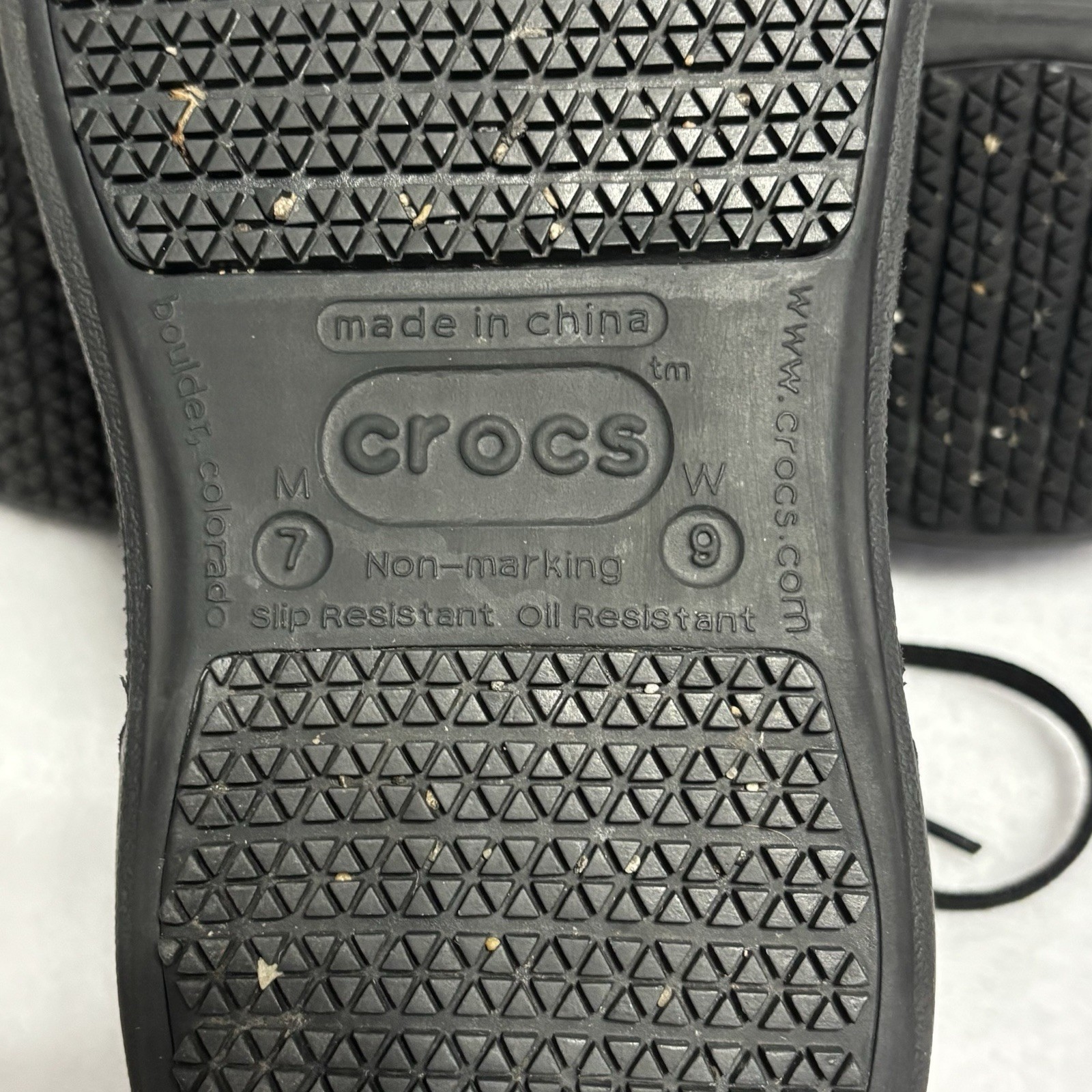 Crocs Velocity Lace Up Work Shoes Black Slip Resistant M7 W9