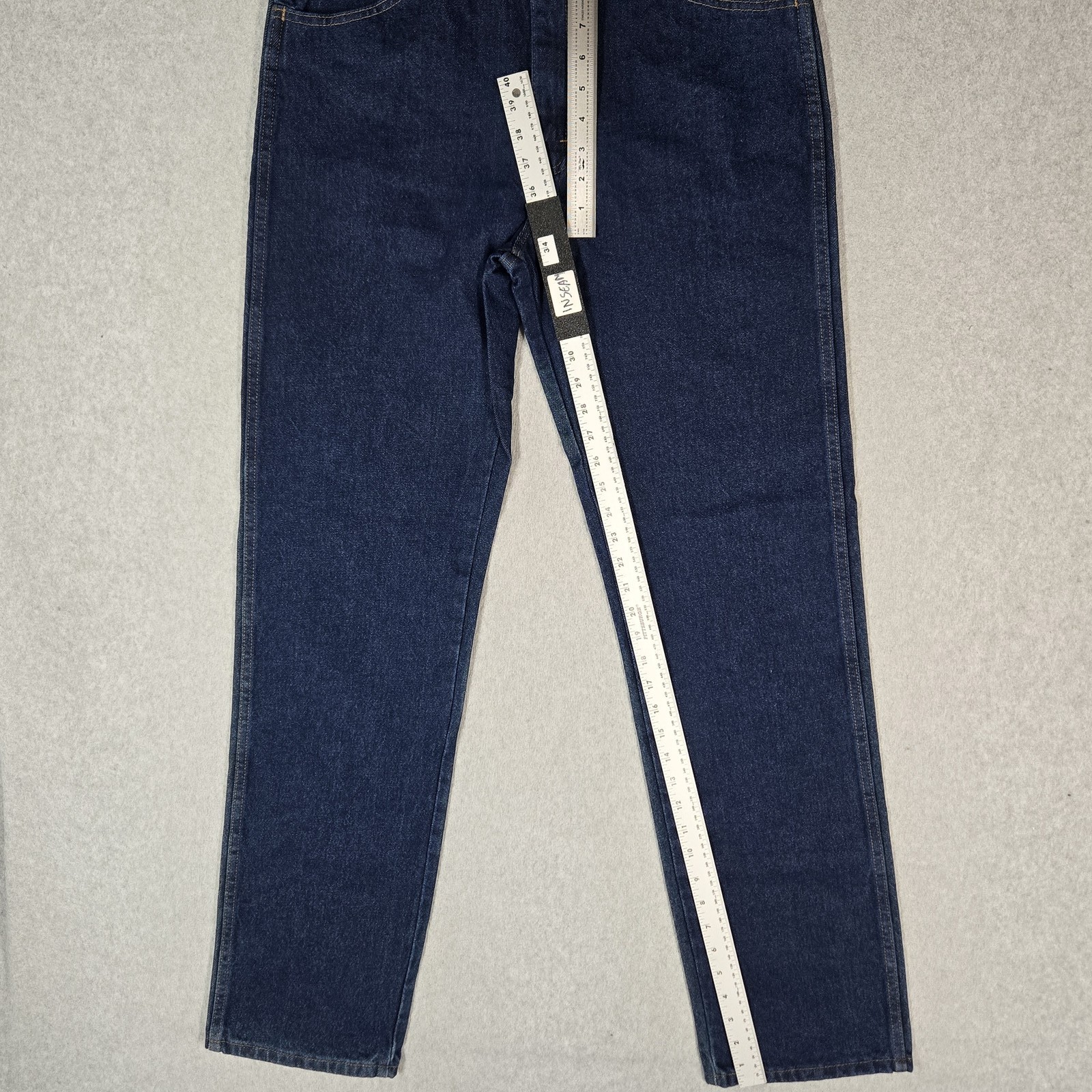 Rustler Men Jeans 34X34 Blue Denim Straight Leg Durable Heavyweight NWT