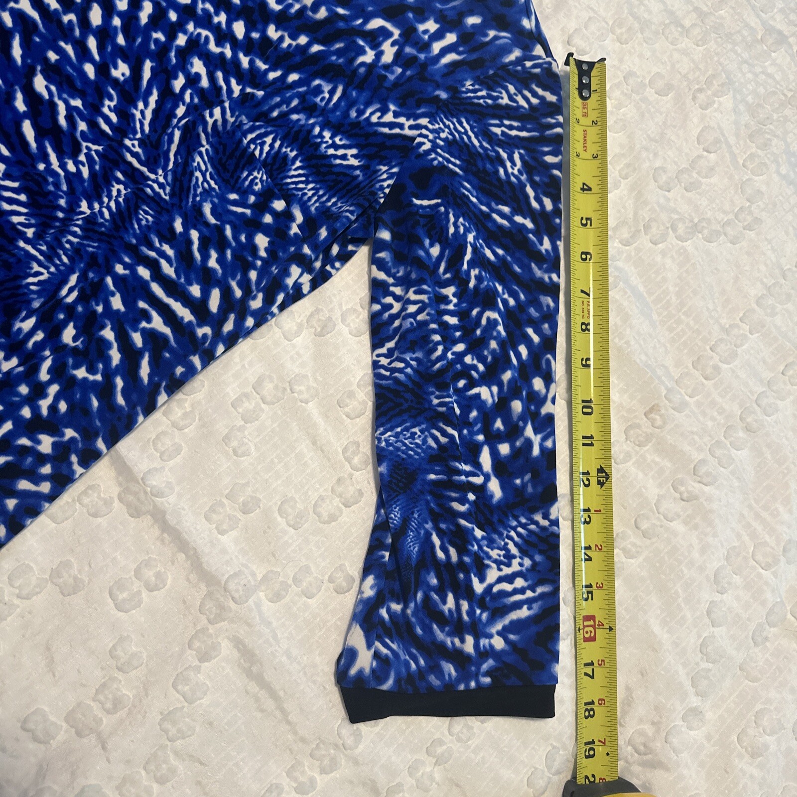 calvin klein 4 3/4 sleeve blue and white shift dress