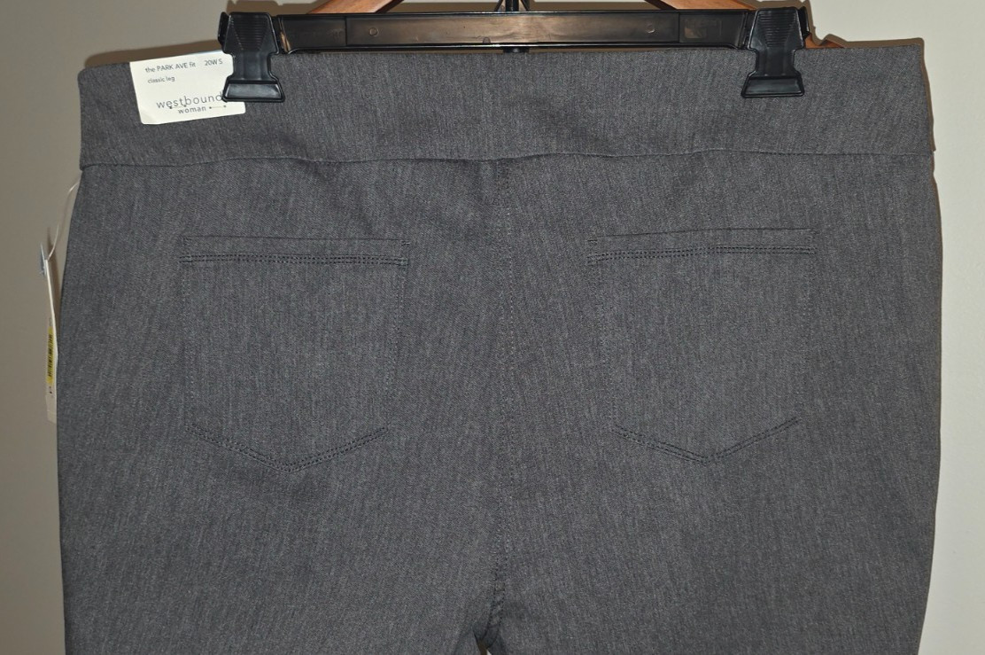 NWT Westbound Park Ave Fit Slim FX Gray Pull-On Pants Women’s 20W Short