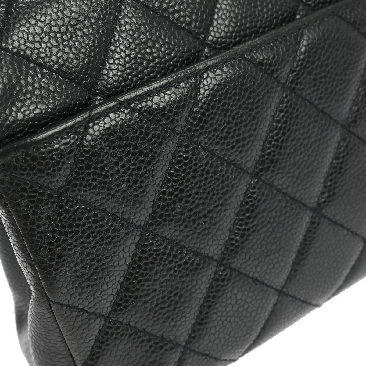 Chanel Black Calfskin Wood Straight Flap Shoulder Bag 154971