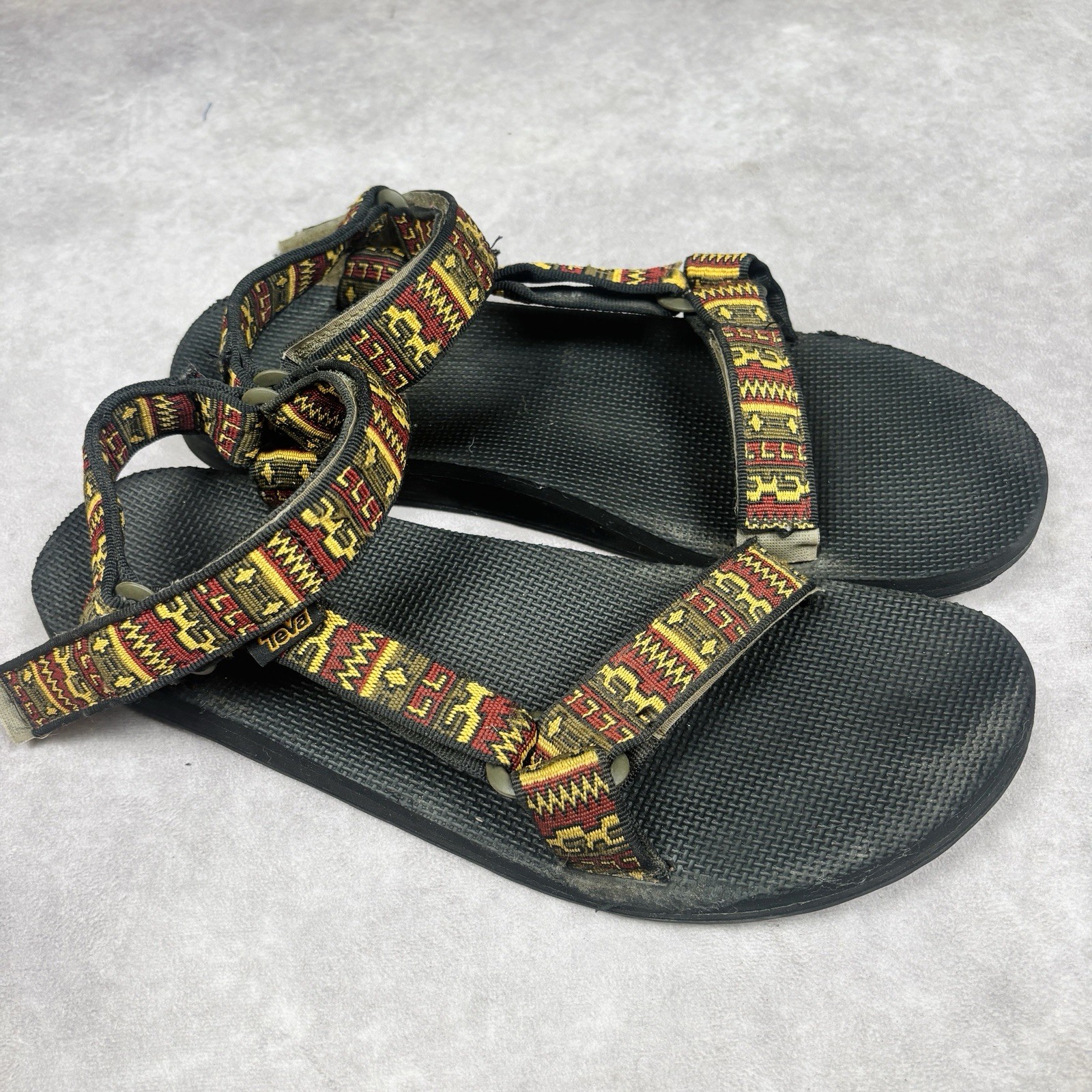 Lot of 2 Teva Men’s Original Universal Blue Red Green Hiking Sandals Sz 13