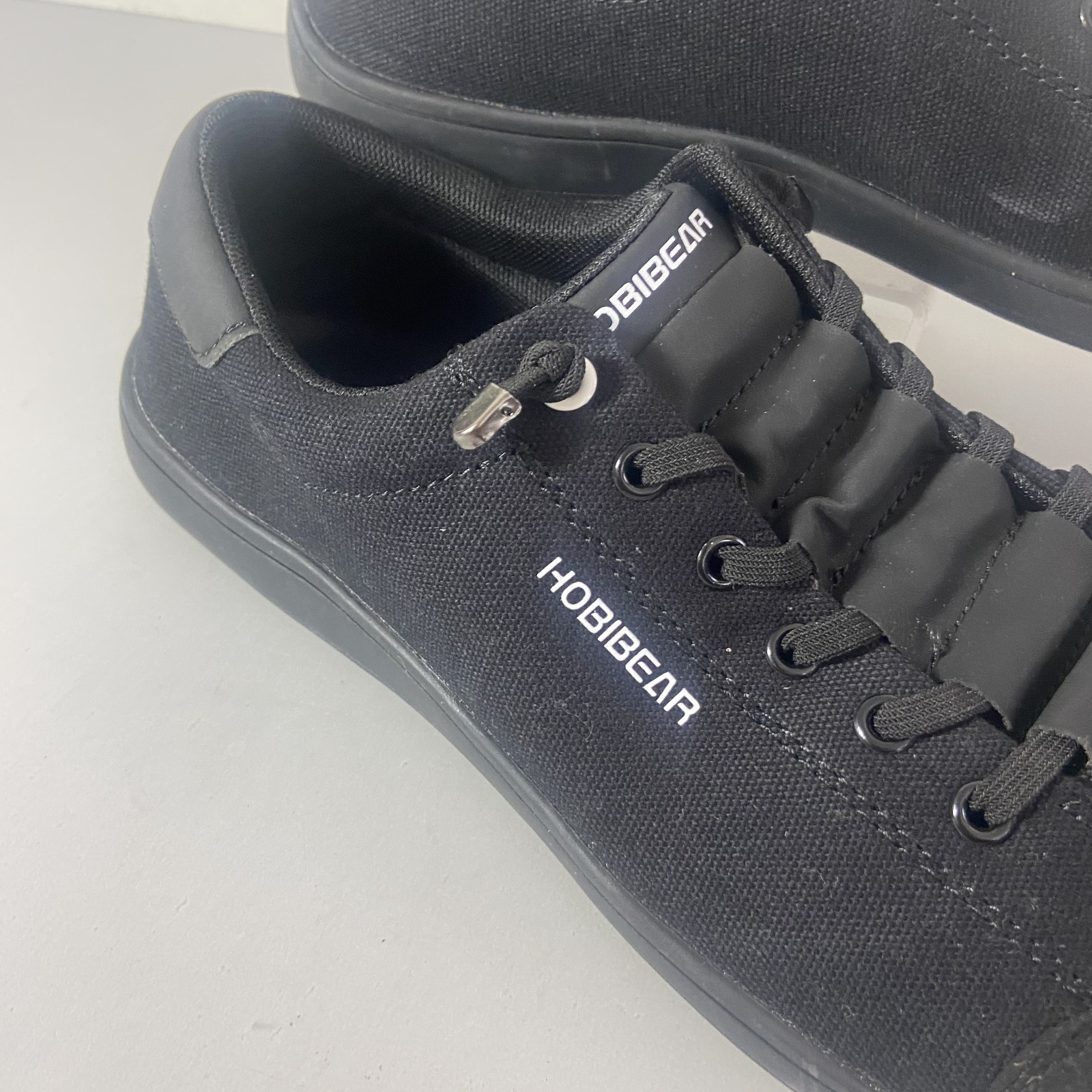Hobibear Unisex US Womens 9 Mens 8 Barefoot Minimalist Black Canvas Suede Shoes
