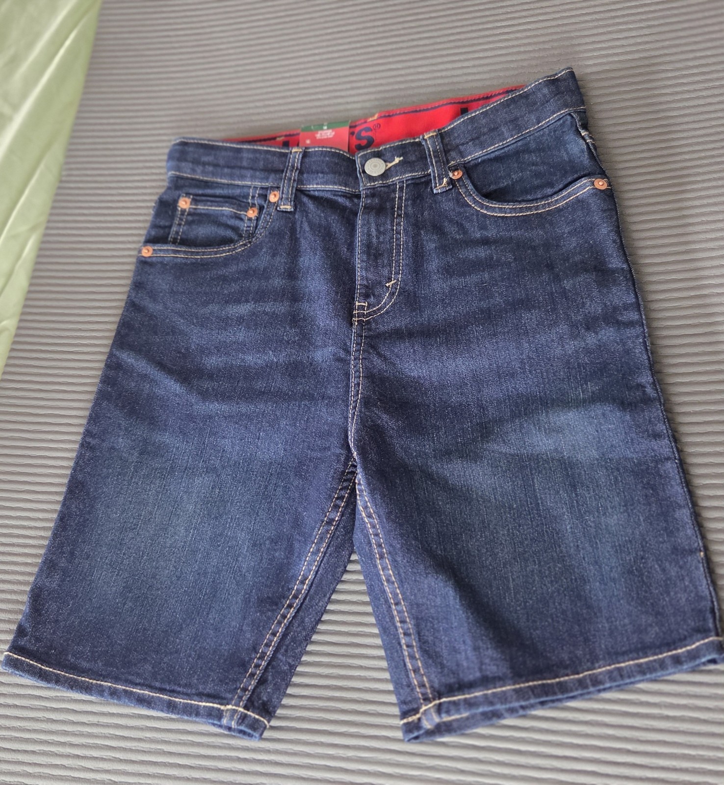 Levi’s Boys Blue Dark Wash Denim Shorts Size 14
