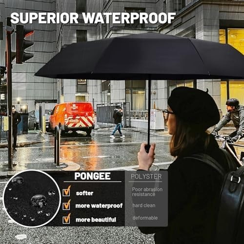 SY COMPACT Travel Umbrella – Windproof Automatic Compact Umbrella for Rain, Ligh