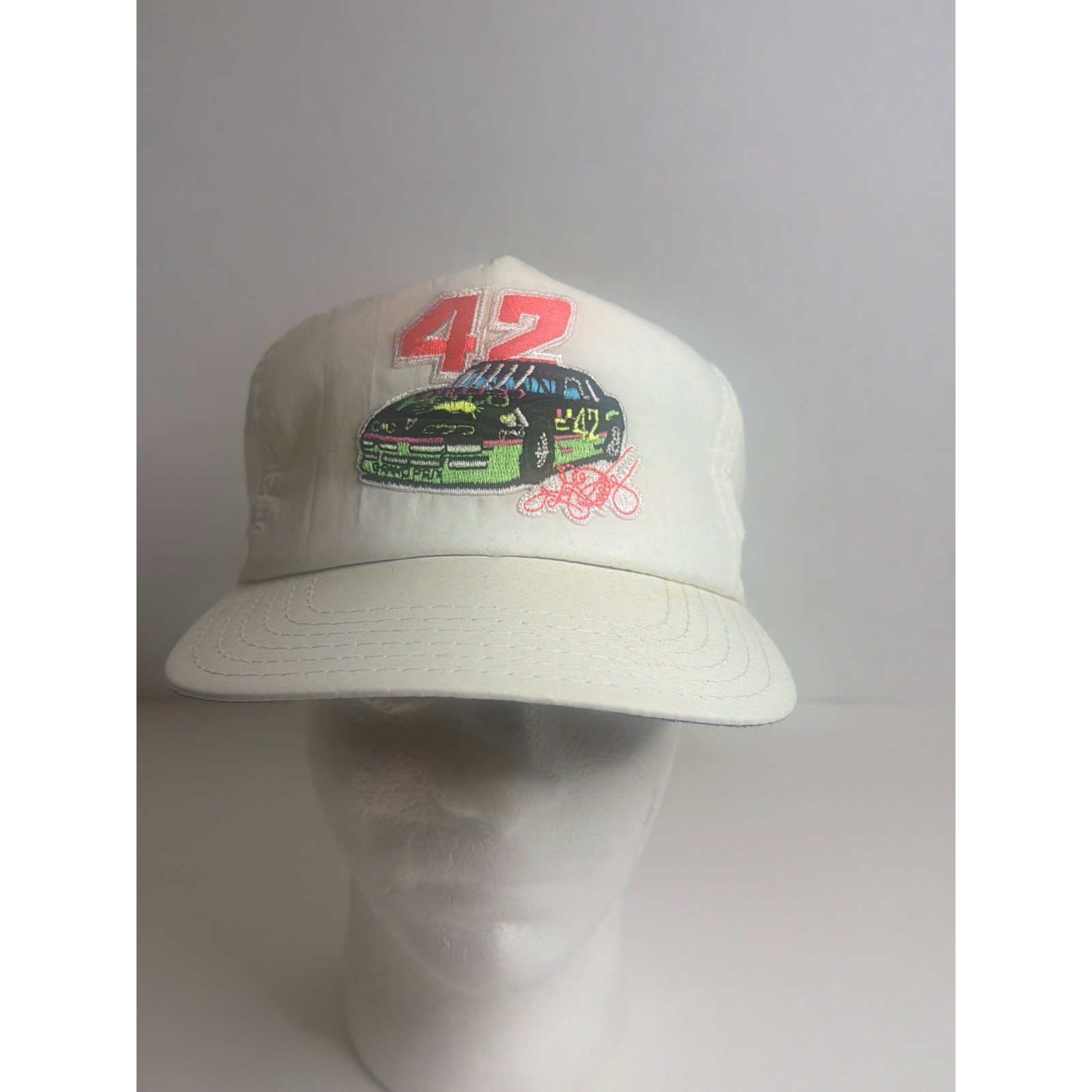 Vintage NASCAR Kyle Petty Mello Yello 42 Hat White Snapback Made in USA Cap