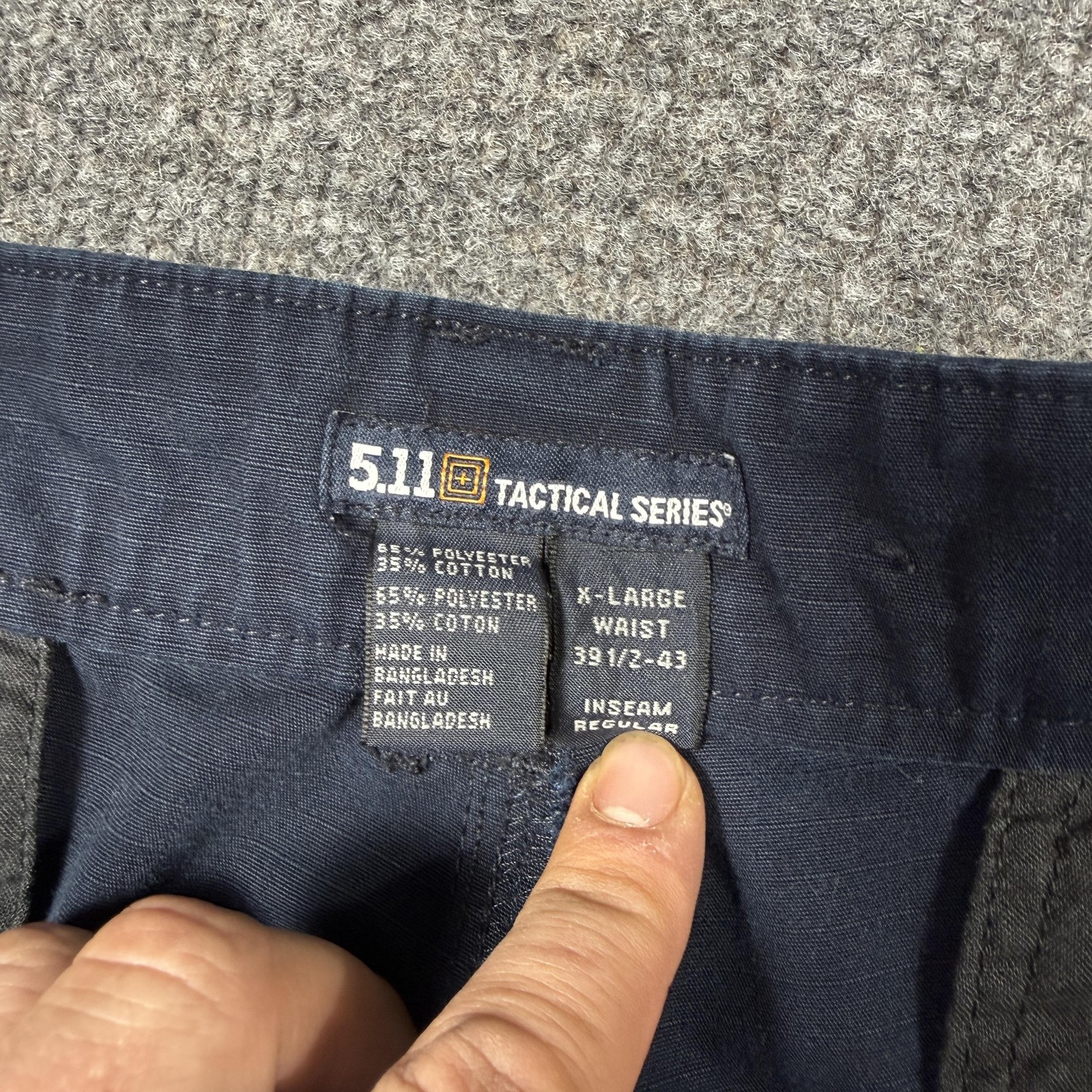 5.11 Tactical Cargo Pants Mens 40×32 Blue Canvas Ripstop Workwear Outdoor