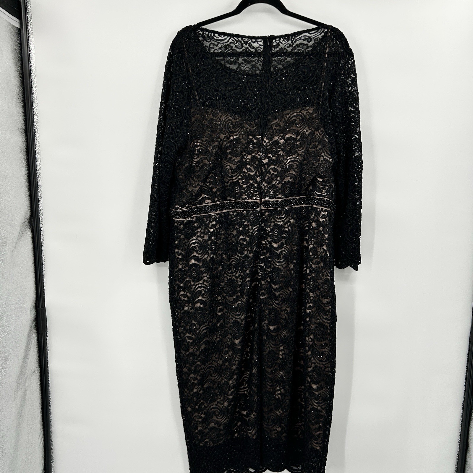 Alex Evenings Elegant Beaded Lace Evening Dress 18W Gala Mother of Bride Glam