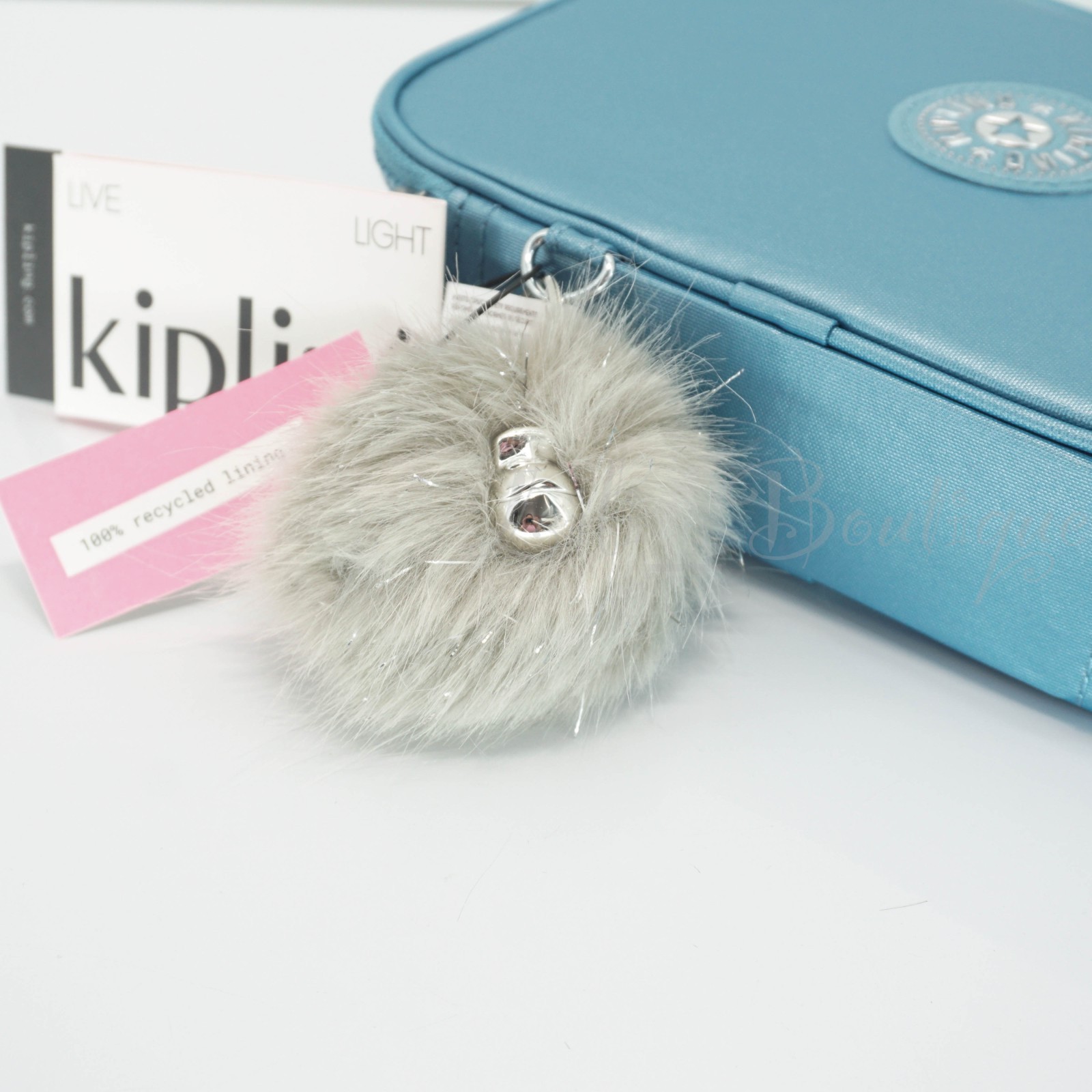 Kipling 100 Pens Case Pencil Accessory Polyamide AC6117 Aqua Tides Metallic $54