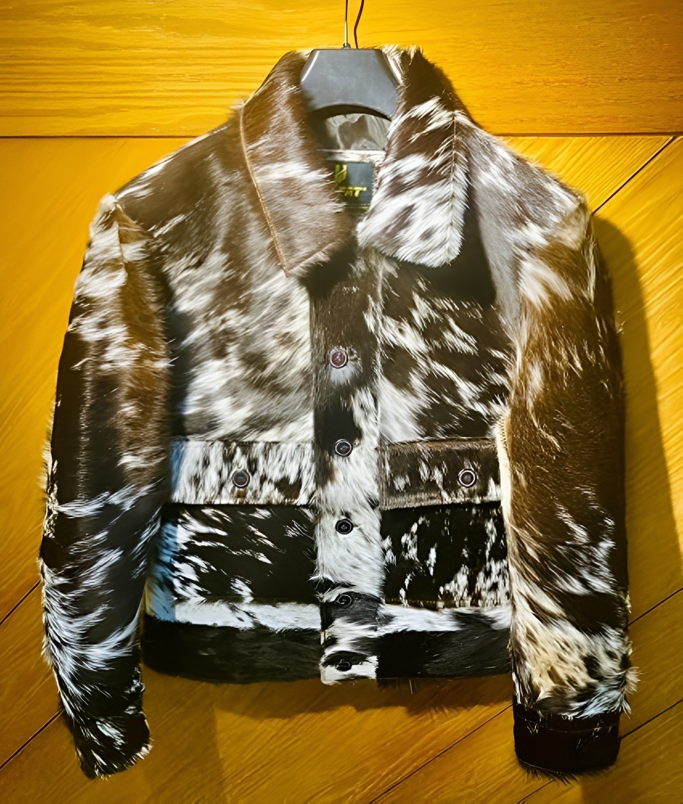 Genuine Cowhide Hair on Leather Jacket | Natural Pony Skin Western Outerwear