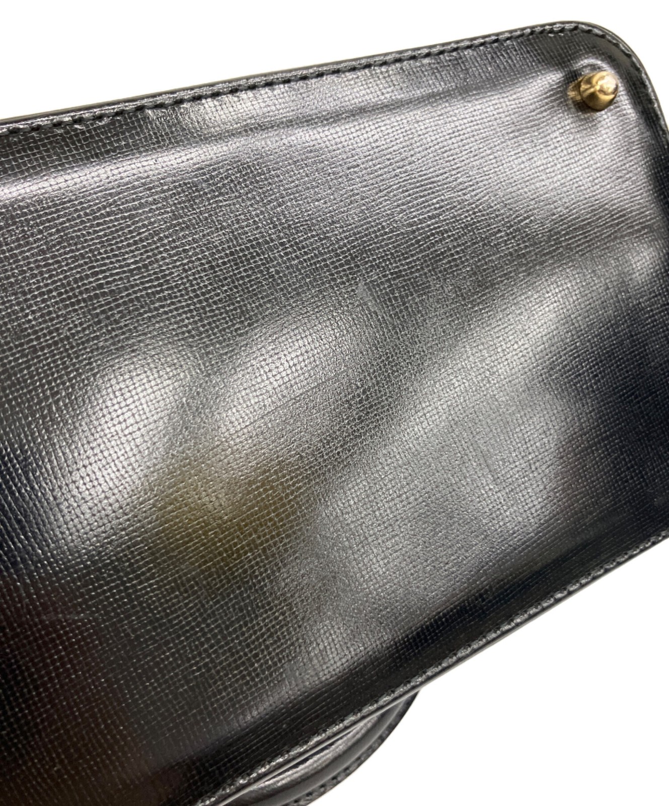 Gianni Versace Women’s Black Leather Top Handle Handbag Gold Medallion Auth