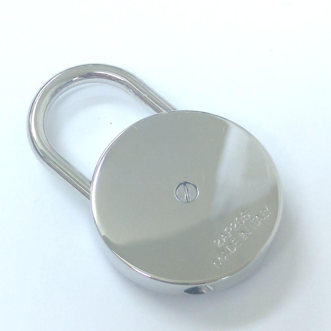 Authentic Miu Miu Padlock Charm Keychain Logo Key Red Silver Women’s Italy w/Box