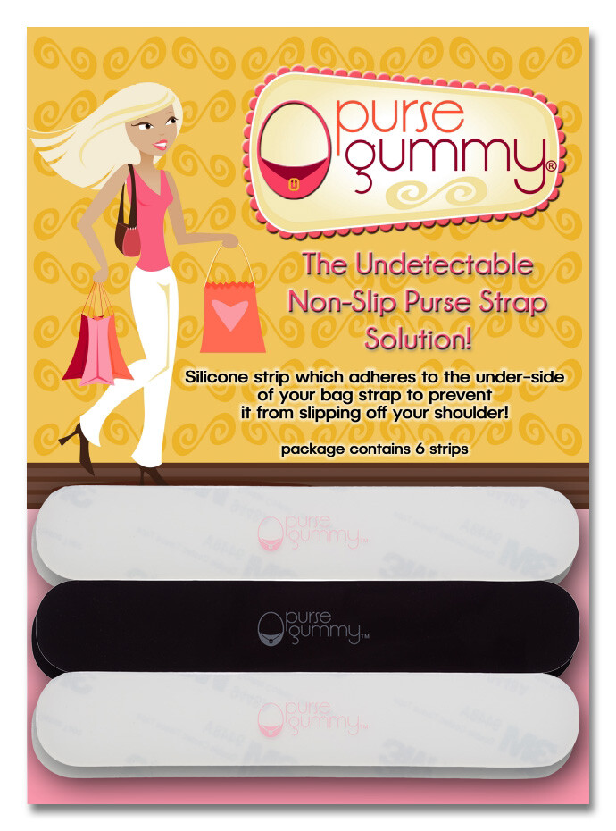 Purse Gummy® Stop Strap Slips*Keep your bag & purse secure *Non-slip grip strip