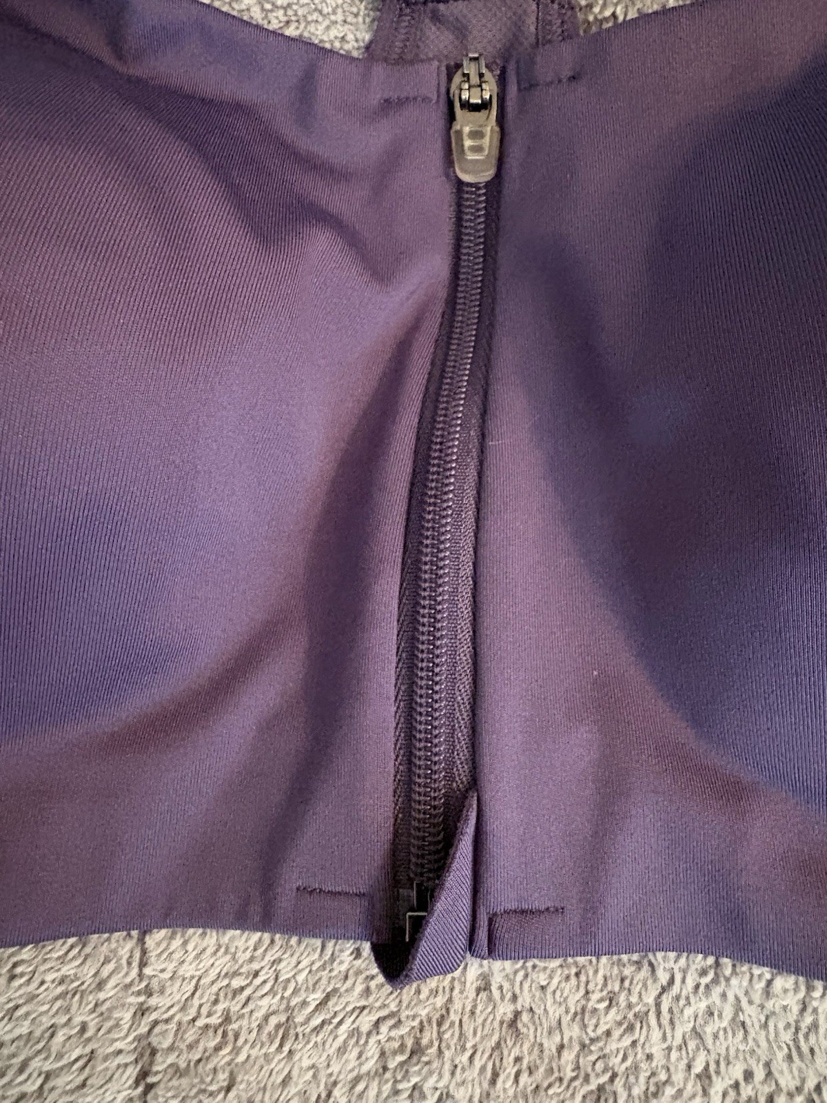 All In Motion Purple Sports Bra 36B Front Zipper Adjustable Straps Padded