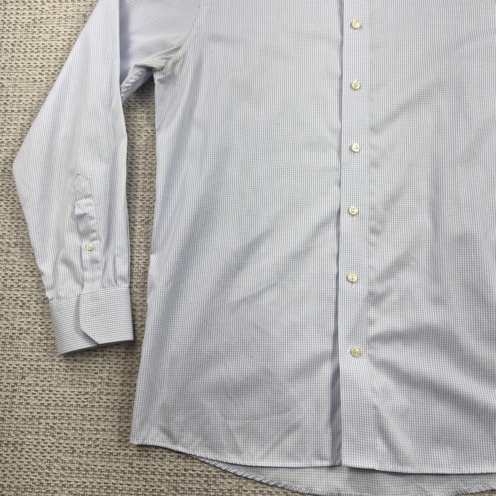 Eton Dress Button Up Shirt Mens 16.5 42 Blue Check Contemporary Long Sleeve