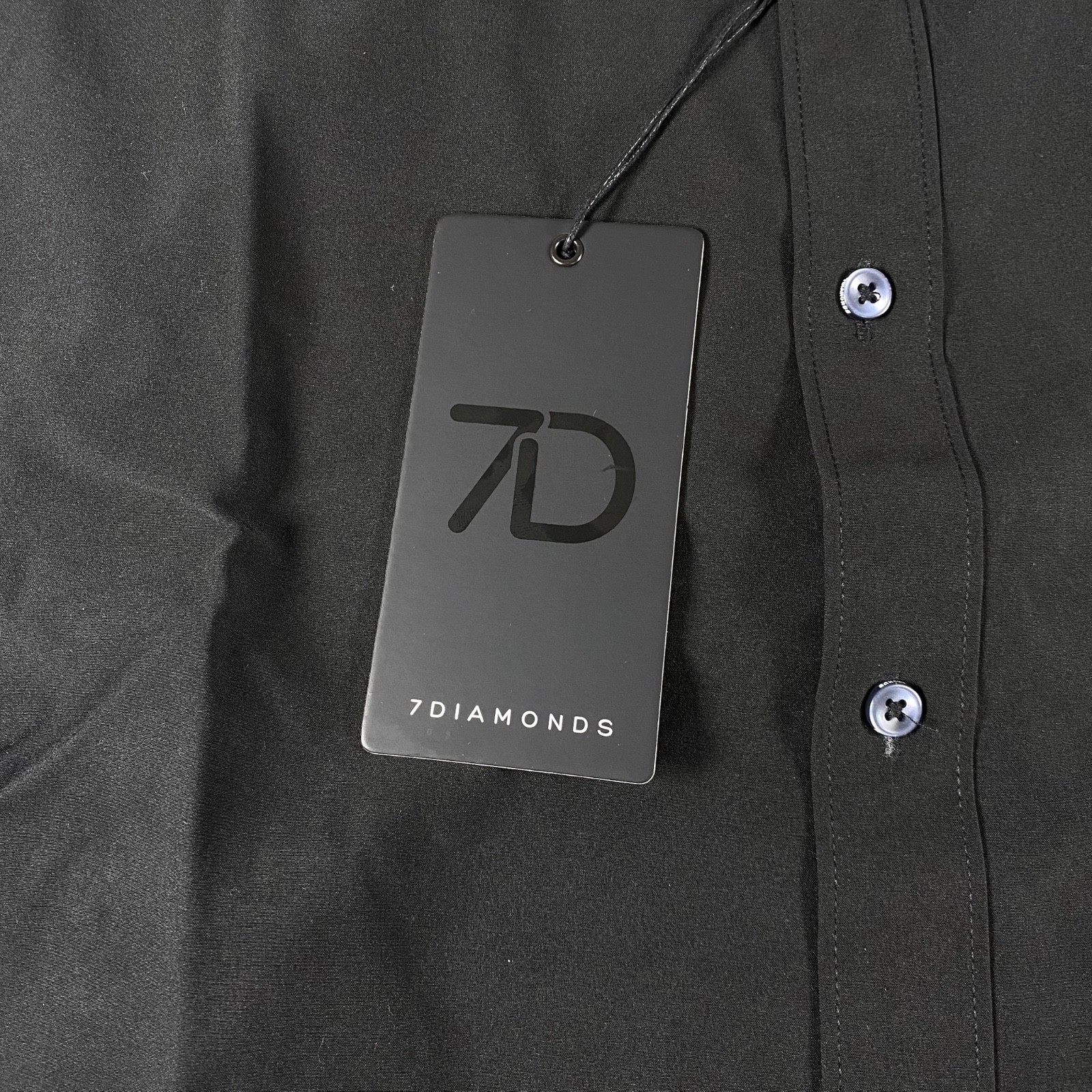 7 Diamonds Rocco 4-Way Stretch Performnce Shirt Large Black Moisture Wicking NWT