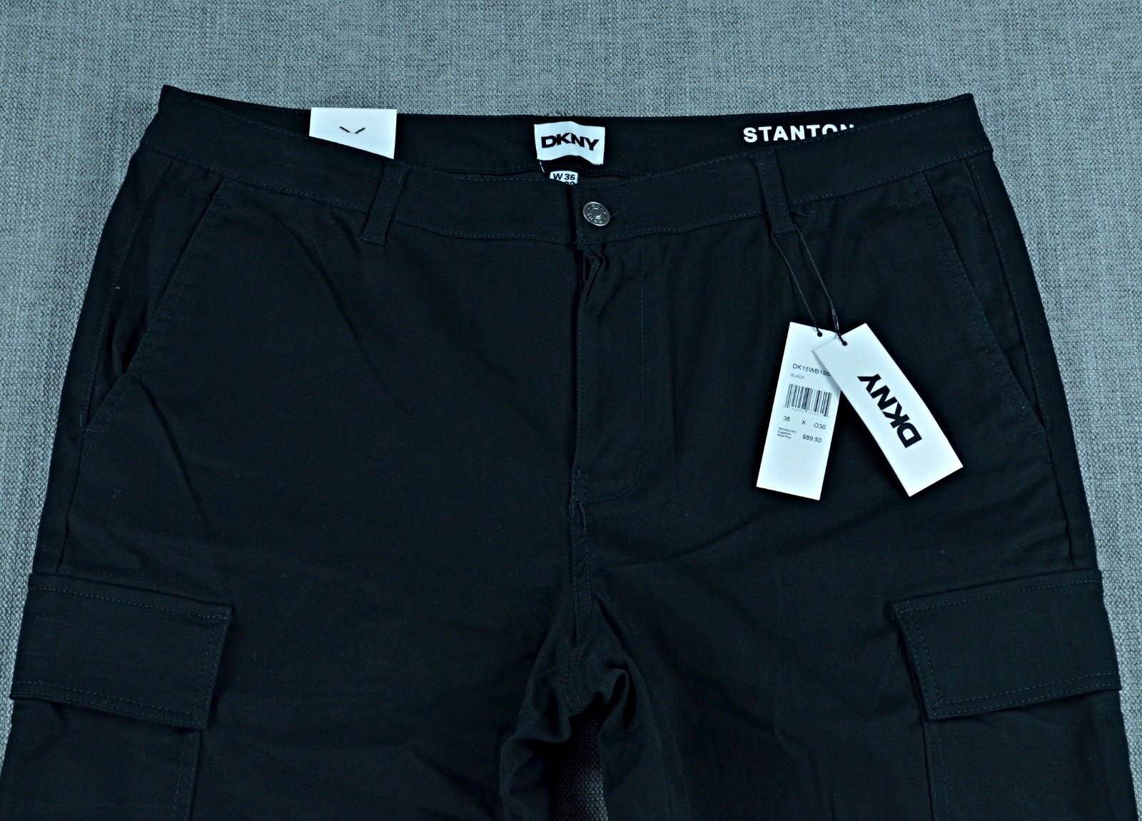 DKNY Pants Men’s 36×30 Black Stanton Slim Fit Ultimate Stretch Cargo Pants NWT