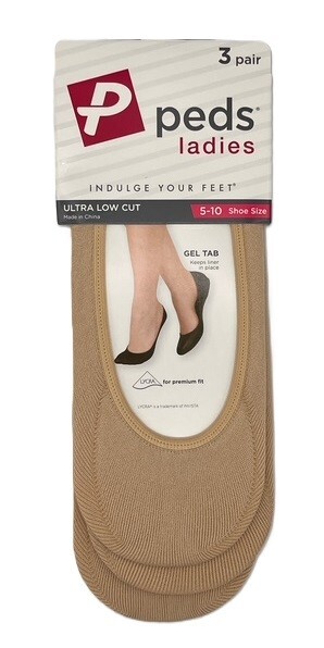 PEDS Women’s Classic Ultra Low Liner with Gel Tab Nude 6pr Shoe Size: 5-10
