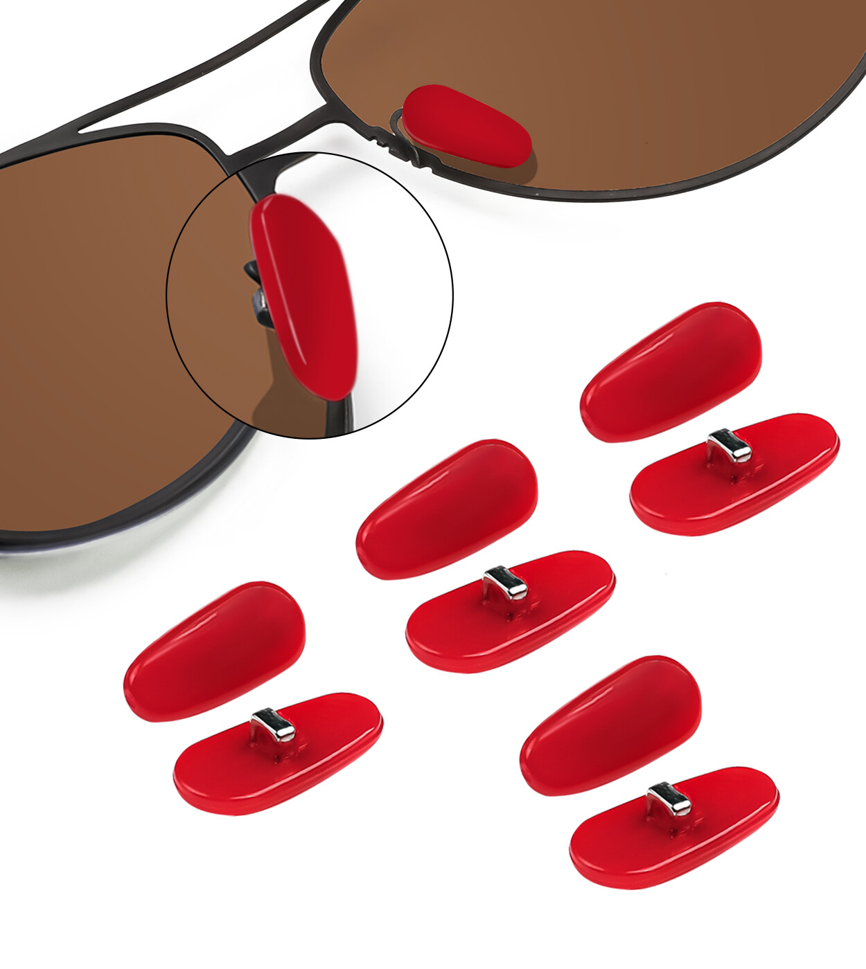 Plug-In Nose Pads Replacement for Ray-Ban Scuderia Ferrari Non-Slip Nose Pieces