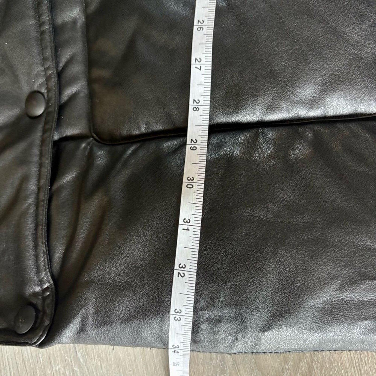 Warm Puffy Belted Black Coat Removable Hood Snap and Zipper Closures Size S