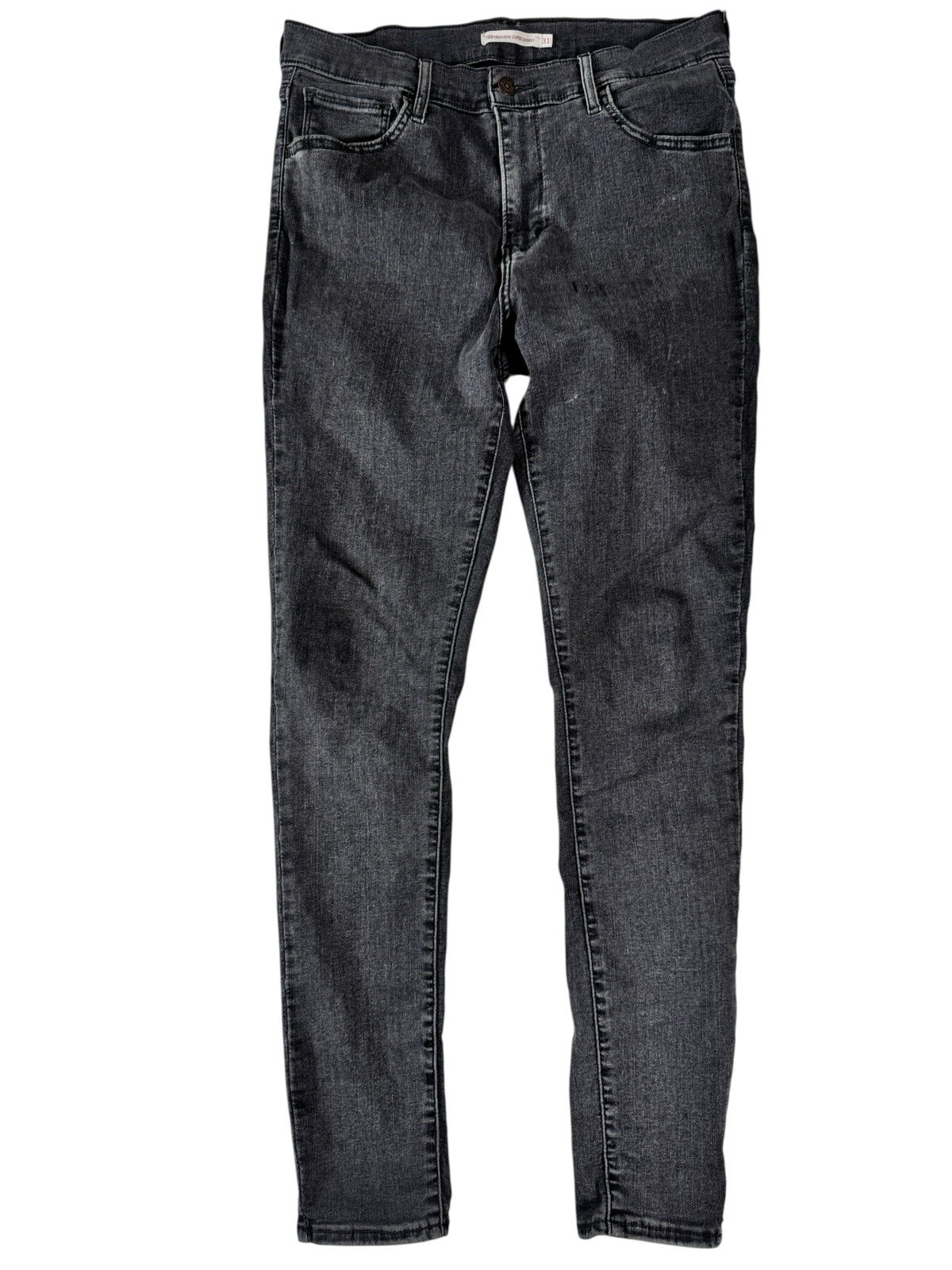 Levi’s 720 Charcoal Wash High-Rise Super Skinny Denim Jeans Women’s Size 31