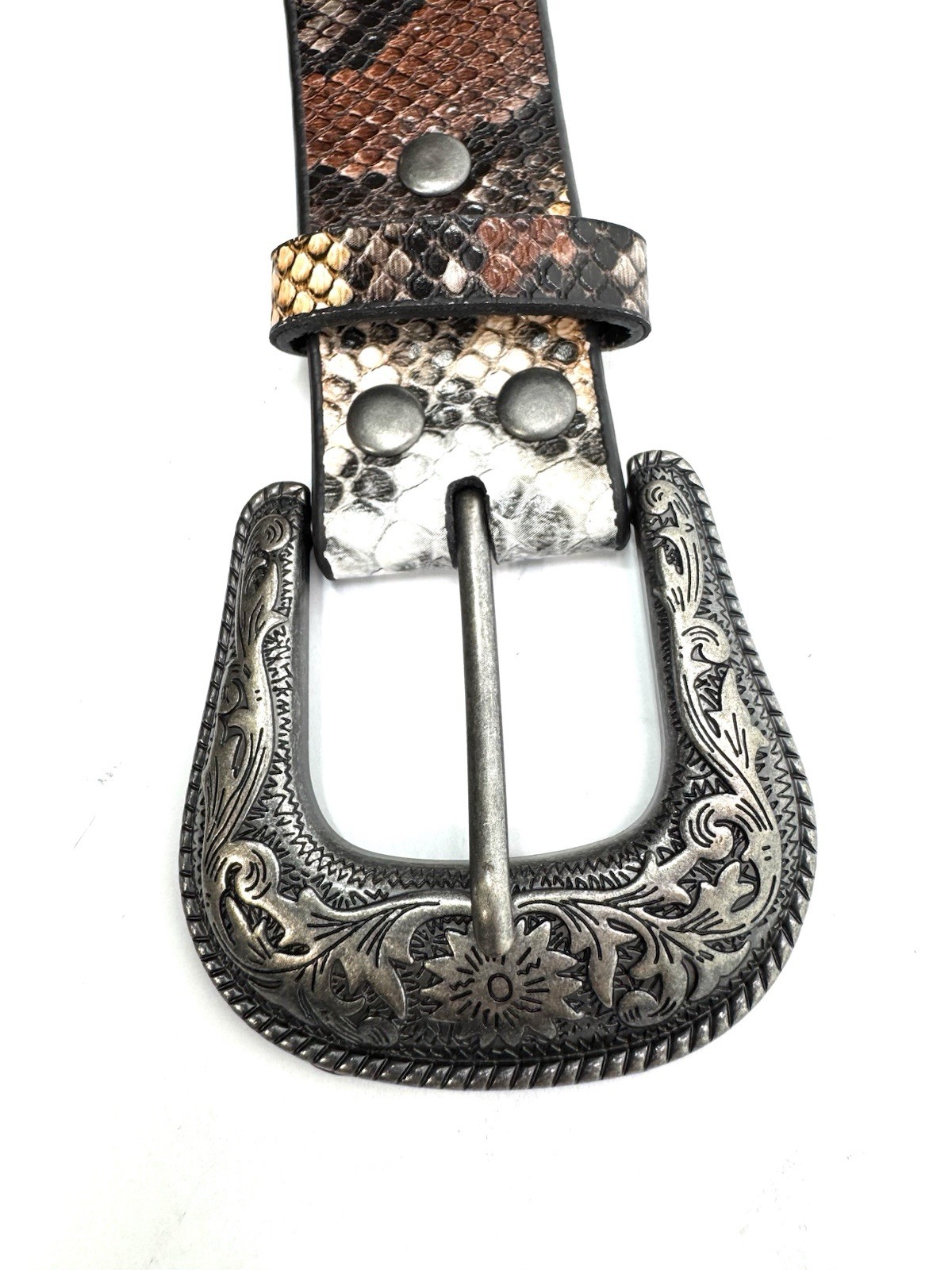 Angel Ranch D140000902 Womens Python StudsEdge Western Belt Multi- S Size