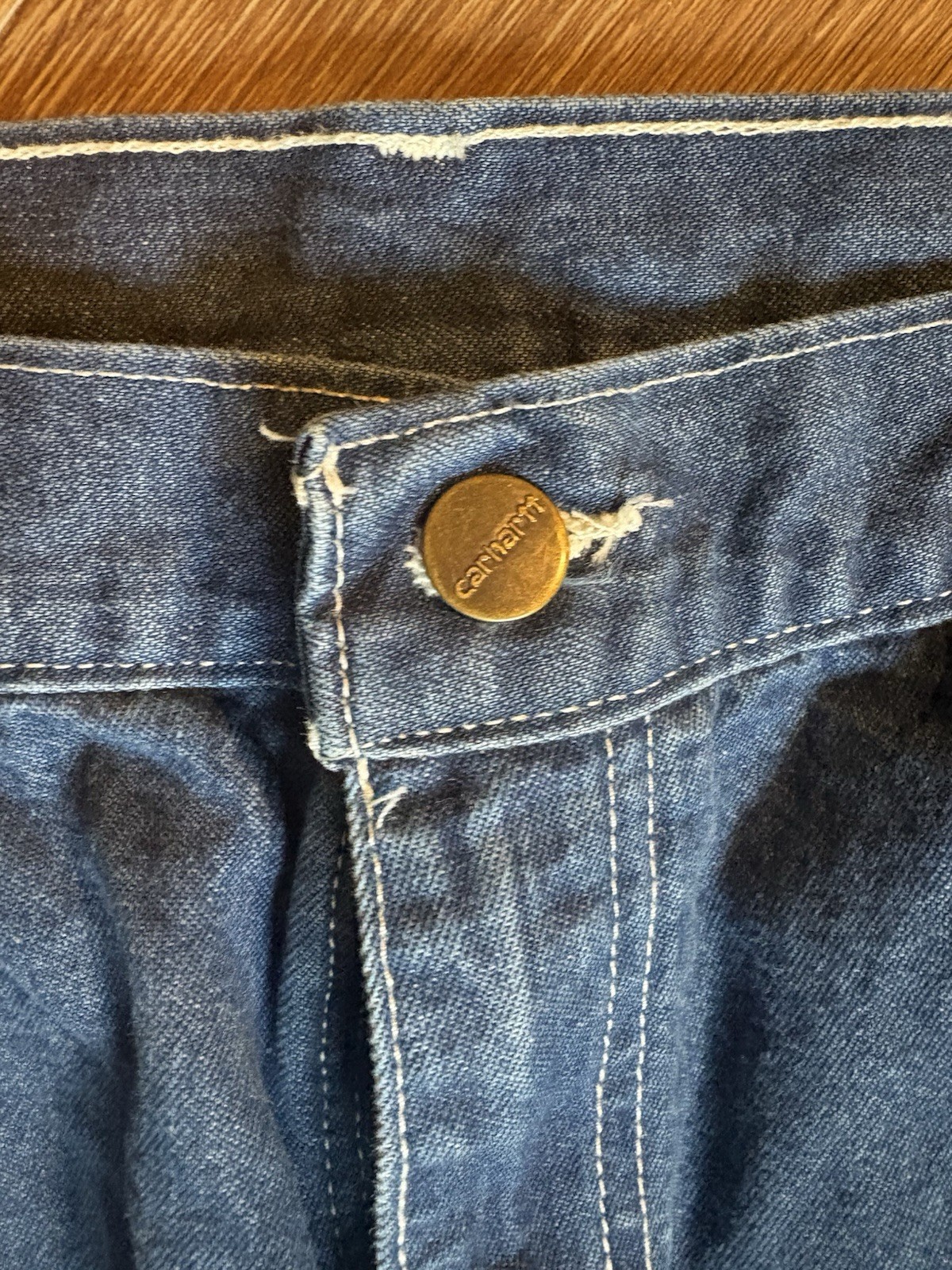 Mens 35 x 34 CARHARTT B13 DST Dungaree Hammer Loop Cotton Denim Jean Pants Nice