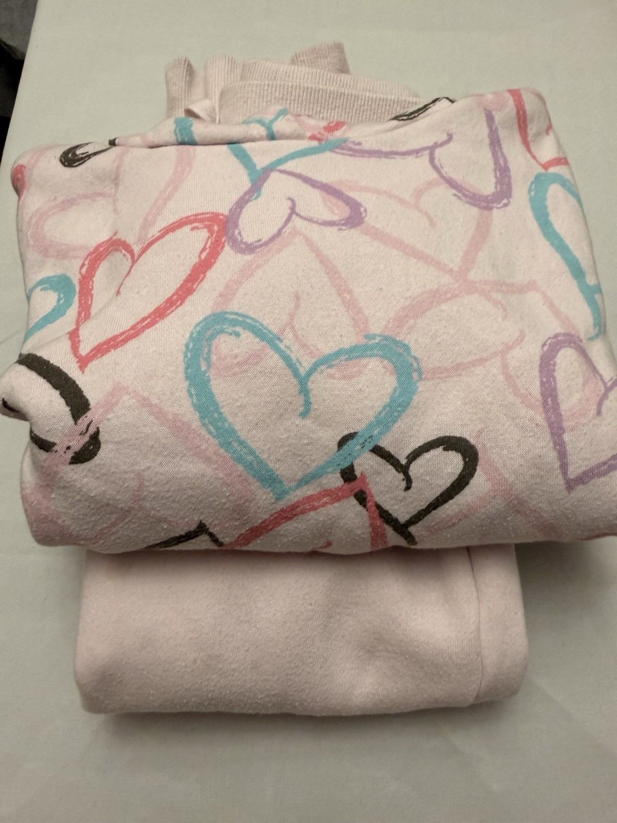 Kids Headquarters Girls 5 2-Piece Heart Fleece Hoodie & Pants Set Pullover