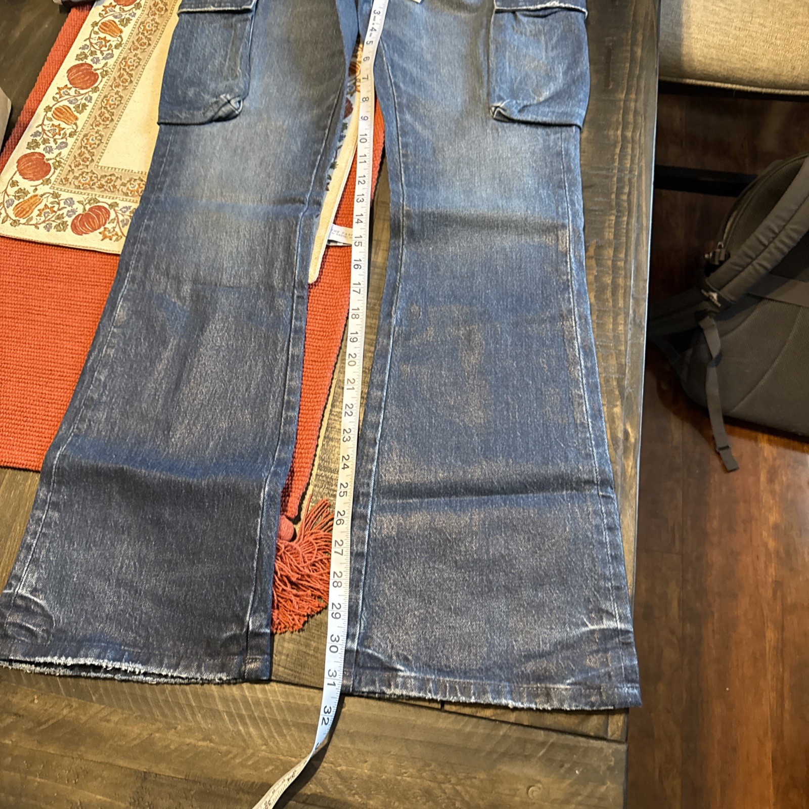 PURPLE BRAND – Cargo Medium Wash Denim Flare P004 Jeans – Men’s Sz 31×31
