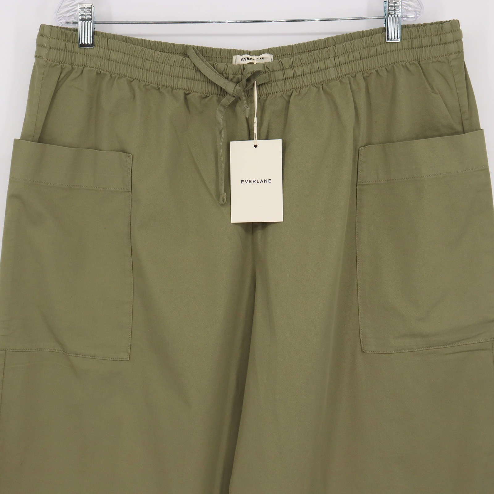 Everlane Women’s XXL The Easy Patch Pocket Pant Oil Green Wide Leg Cropped NWT