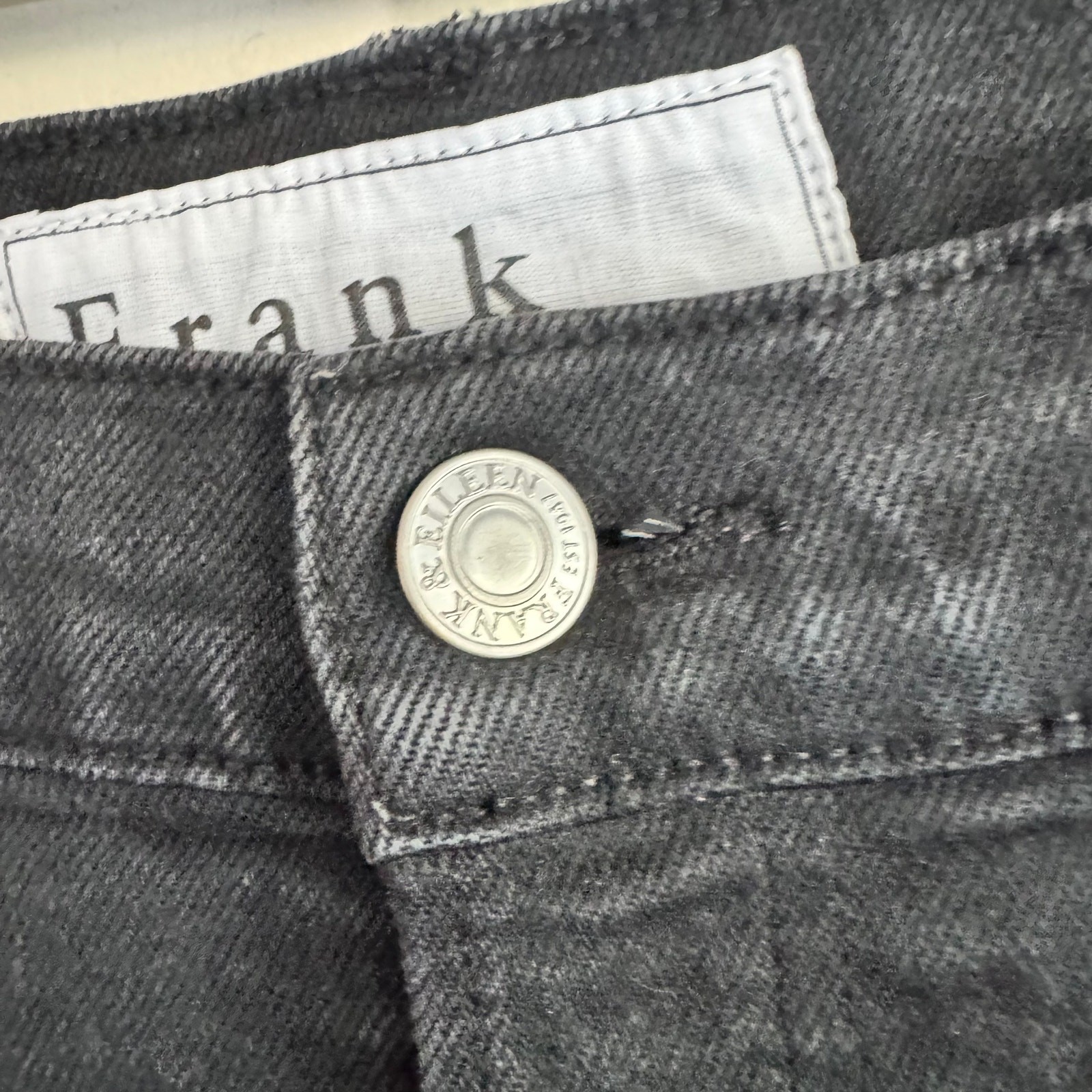 Frank & Eileen Denim Monaghan Raw Hem Jeans Black Sz 32