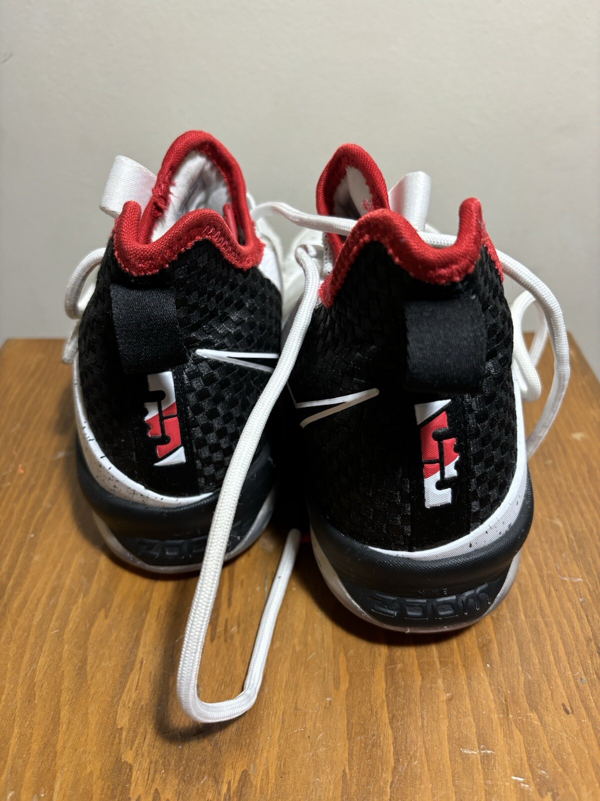 Nike LeBron James 14 Flip The Switch 2017 White Black & Red Size 5.5Y Shoes