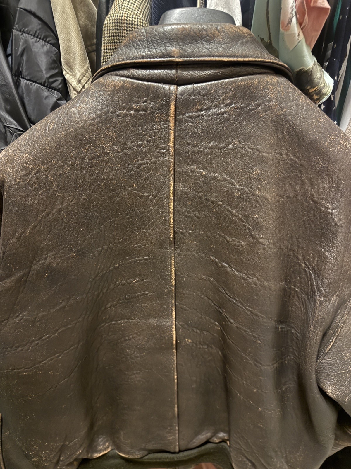 Avirex Limited G-1 Leather Bomber Jacket Brown Men’s L Zip Button Lined Patches