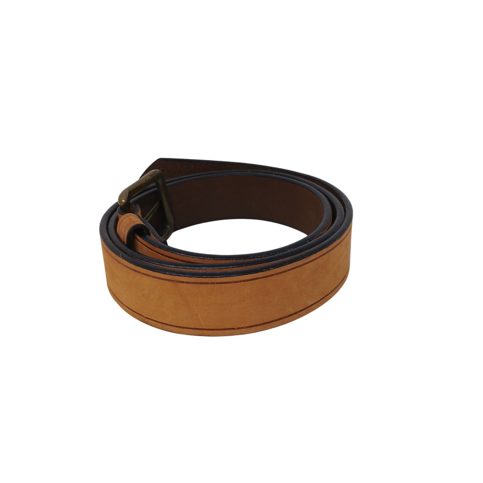 Brown Leather Belt 105 cm Sz 42 With Brass Buckle Made Argentina #D30P