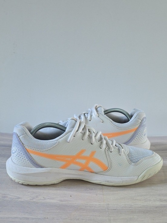 Asics Gel Dedicate 8 Womens Pickleball Court Sneaker Shoe White Orange Size 8