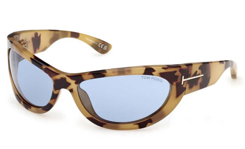 TOM FORD LEONA-02 TF1365 56V COLOURED HAVANA/BLUE LENS AUTHENTC SUNGLASSES 62-17