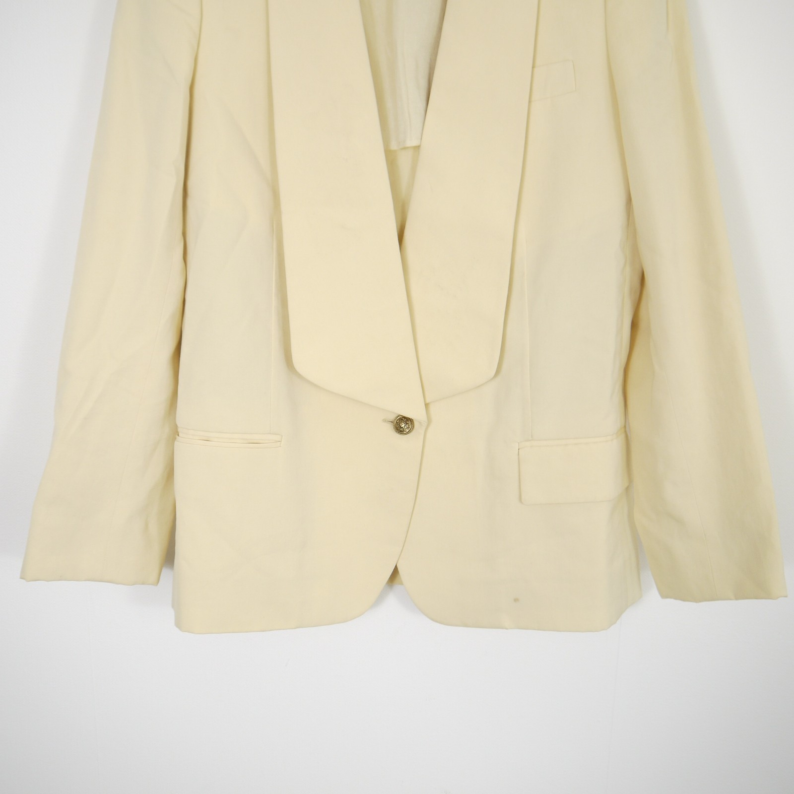 Stella McCartney Blazer Cotton Silk Cream One Button Single Breasted Size 8