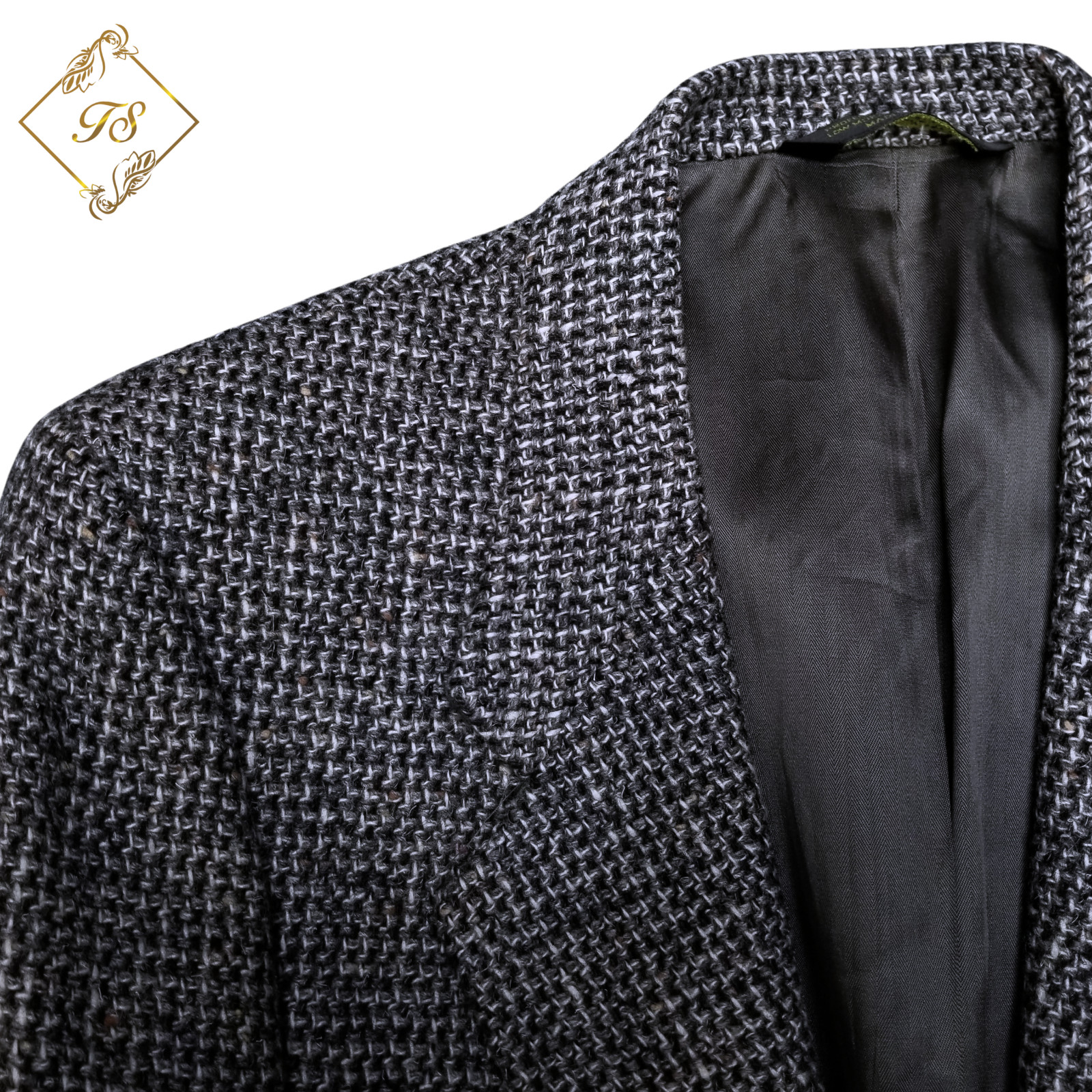Vintage Montgomery Ward Gray Barley Tweed Men Blazer 38R Sport Coat Jacket Good