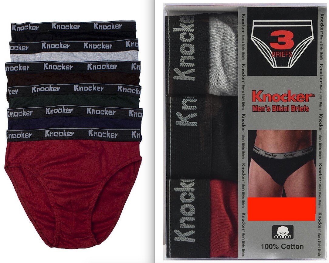 3 Pack Mens Bikinis Underwear 100% Cotton W/Band Plain Knocker Size Large 36-38