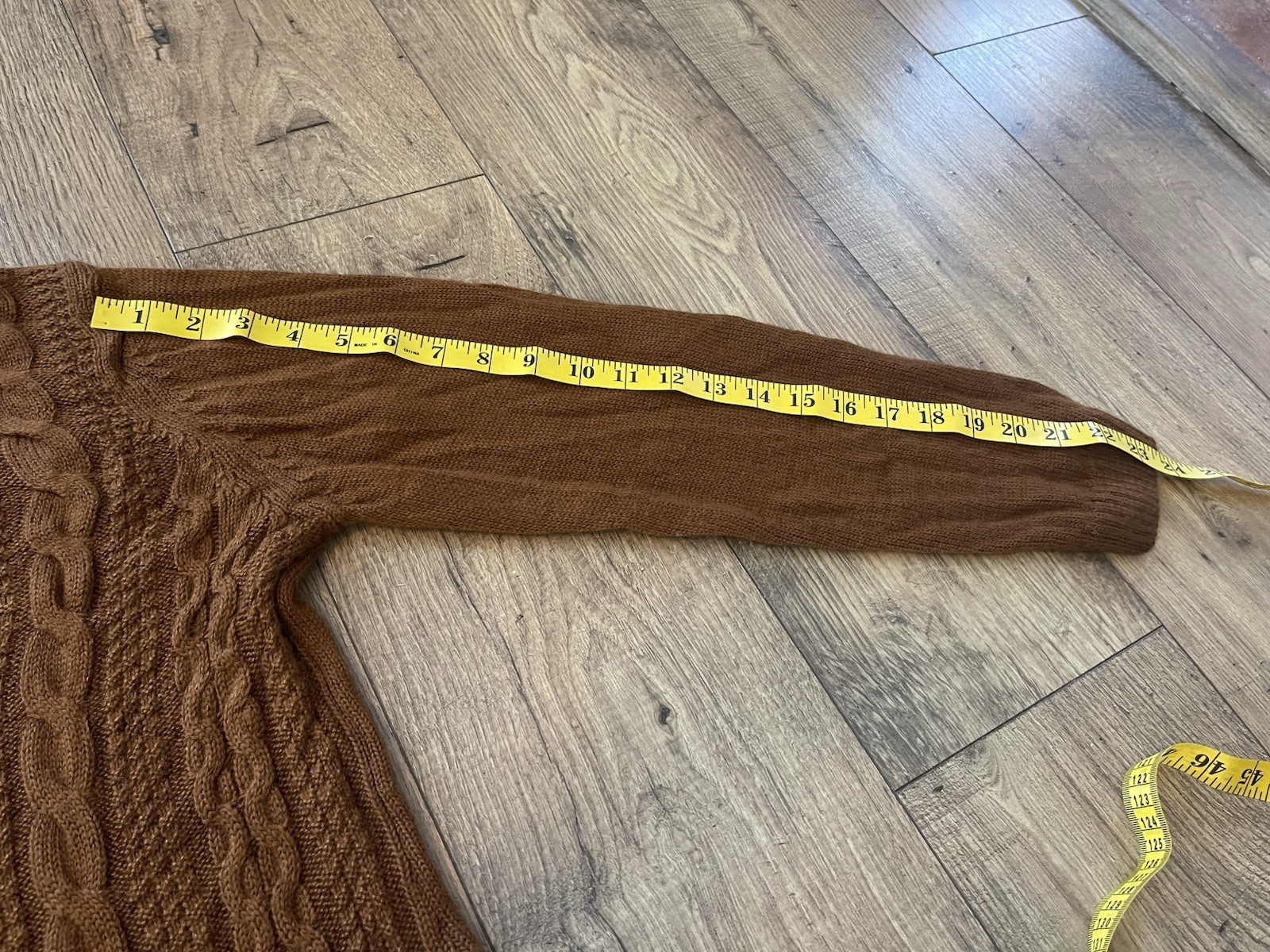 North Style Womens Brown Wool Blend Cable Knit Turtleneck Sweater Size Large