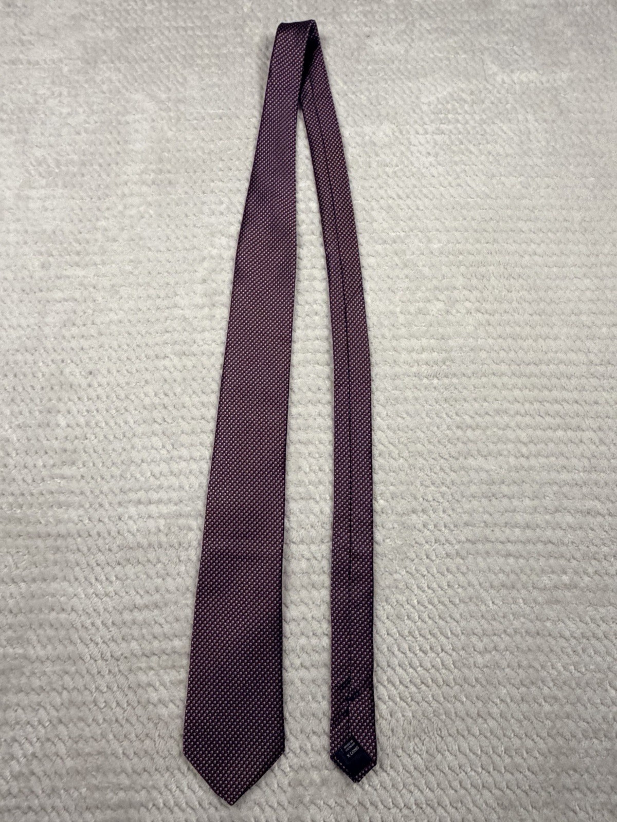 Jos A Bank Traveler Collection Maroon Microdot Silk Tie Extra Long 64inches