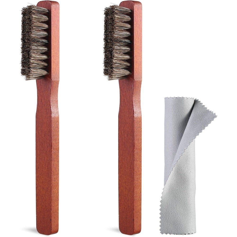 Horsehair Leather Shoe Polish Brush Professional Shoe Care Applicator Brush for