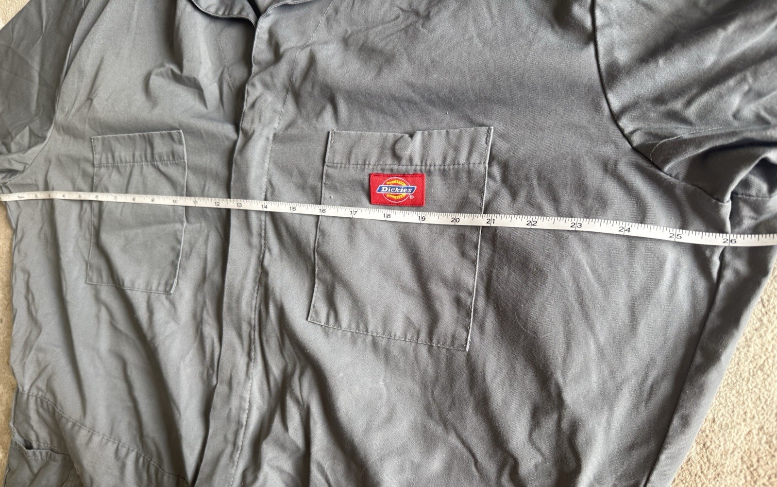 Dickies Gray Coveralls Jumpsuit Workwear Men’s XL Regular (Fits Chest 46/48)