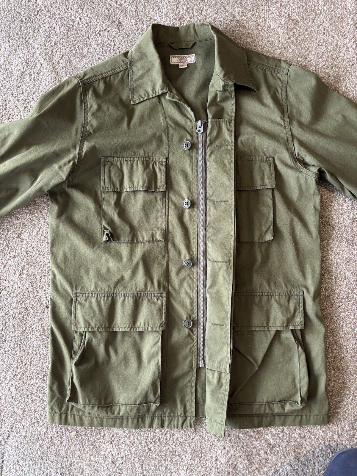 Wallace & Barnes Lightweight Army Green Field Military Jacket Men’s Small