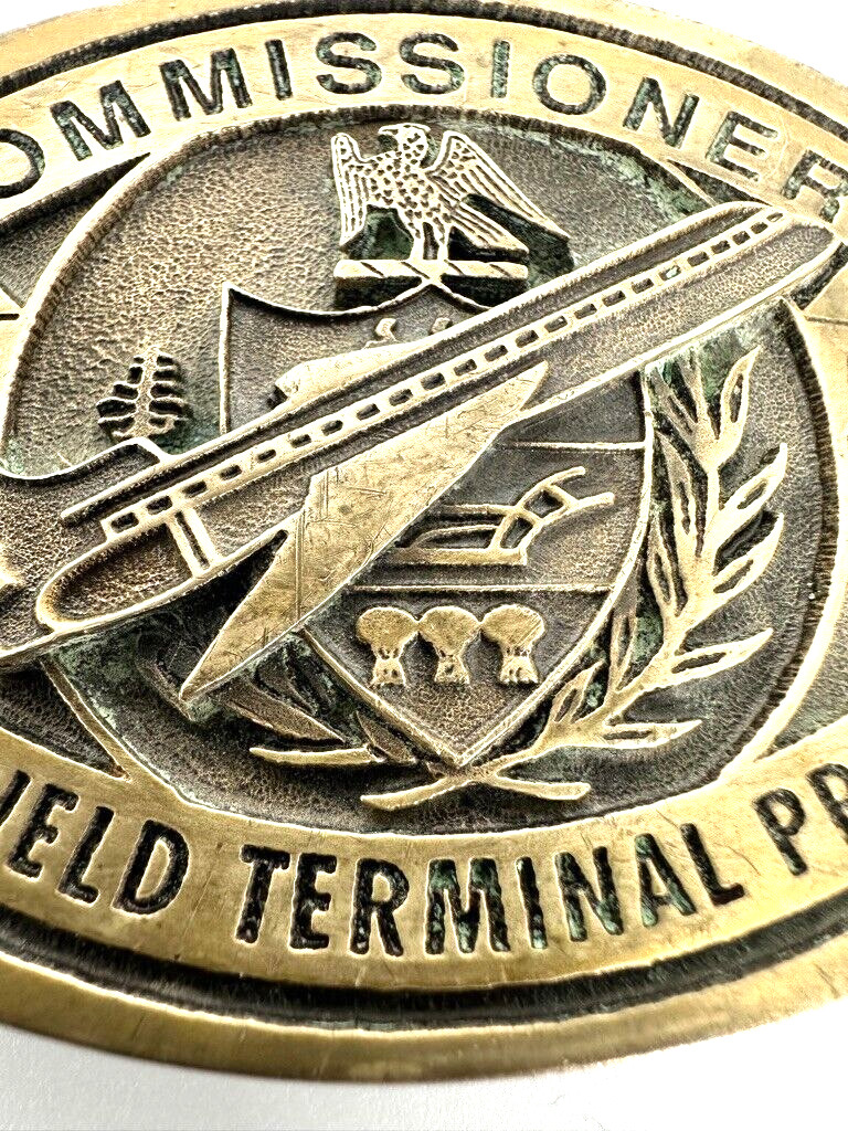 Commissioners Brass Belt Buckle Midfield Terminal Safety Award 1991 VTG