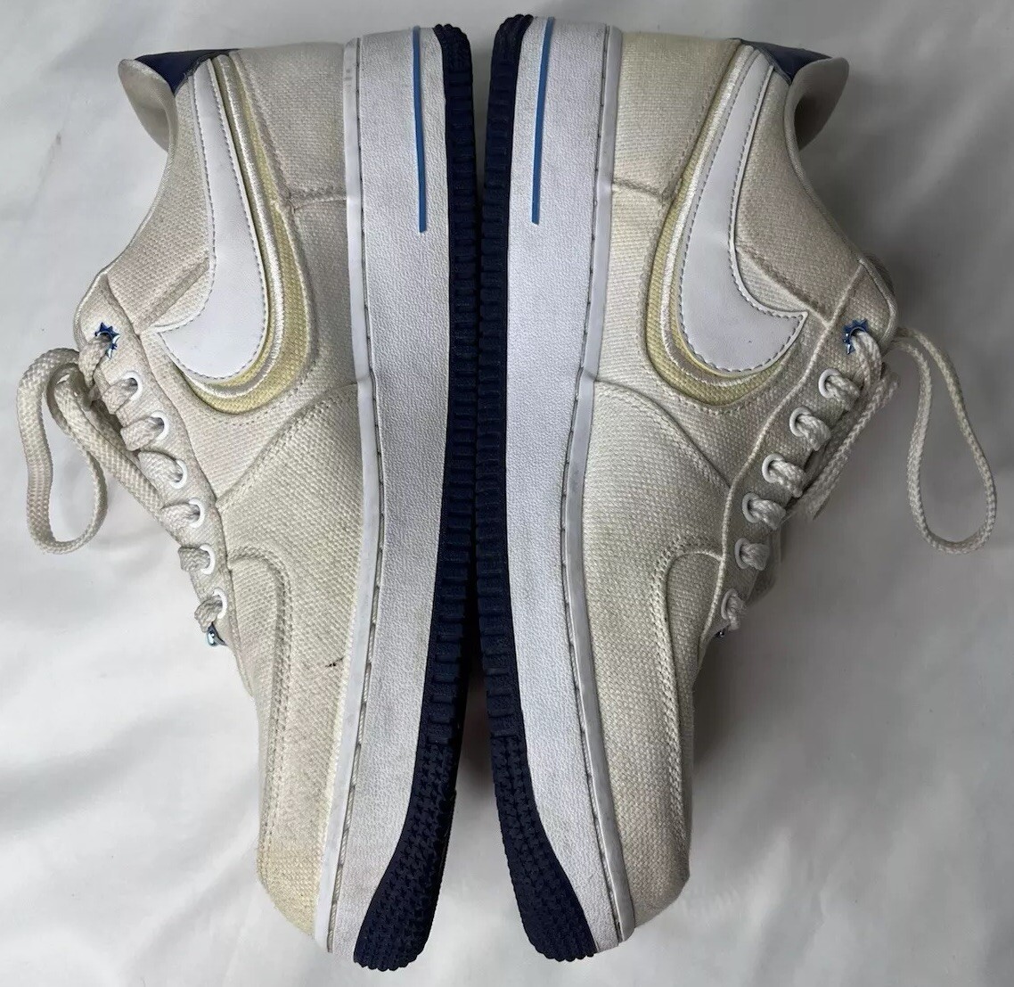 Nike Mens Air Force 1 PRM White Fossil Blue Void DB3541-100 Size 10.5 GUC