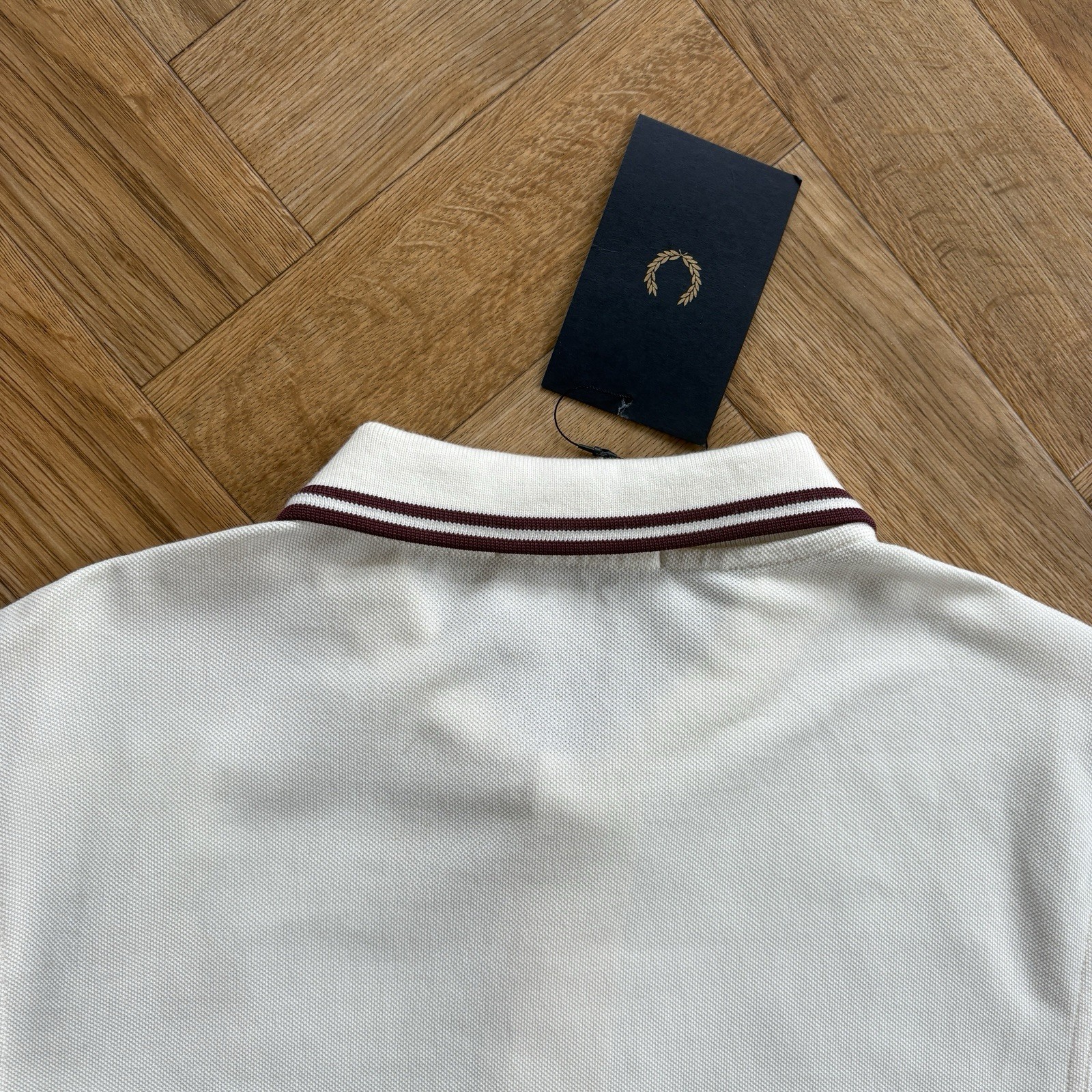 BNWT Fred Perry M3600 Short Sleeve Twin Tipped Polo Shirt Ecru Size Medium